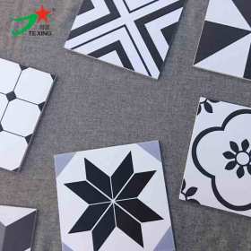 300X300 black and white color designs tiles with Rustic tile body
