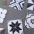 300X300 black and white color designs tiles with Rustic tile body