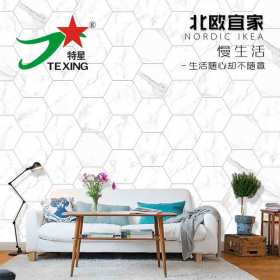 Floor Pure Carrara White Marble look  Hexagon  tiles