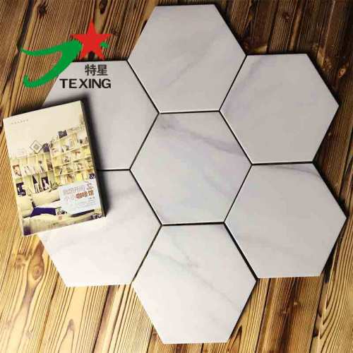 Floor Pure Carrara White Marble look  Hexagon  tiles