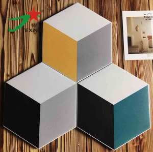 Hand Painted White Hexagon Tile For Wall Decoration