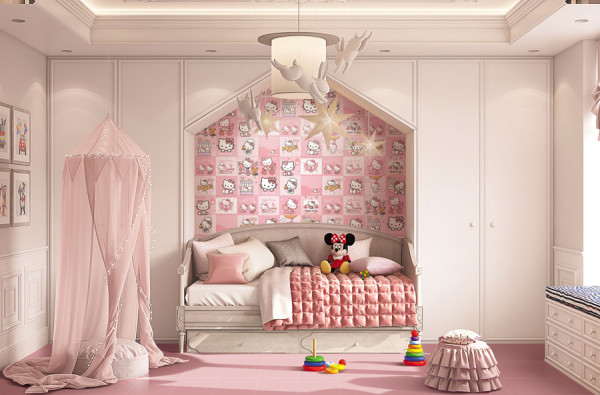 carton pattern childhood style  bedroom floor and wall tiles