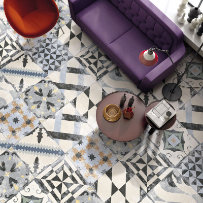 New design white and black colorful 300*300mm Artificial encaustic cement tiles for restaurant