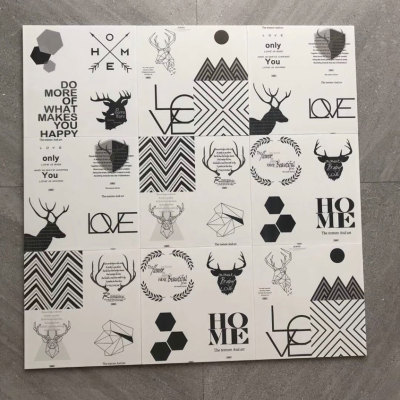 Moose pattern childhood style  bedroom floor and wall tiles