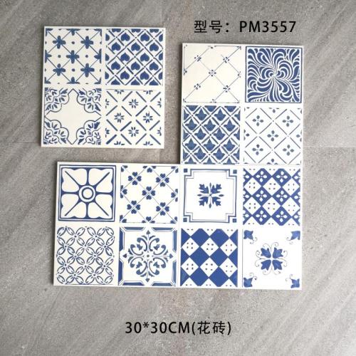 Hot sale blue matt finish floor and wall ceramic tile 300x300
