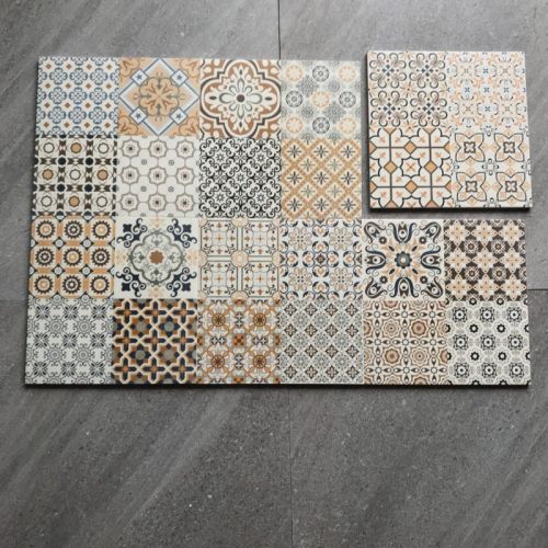 Encaustic  Handmade Ceramic Tile