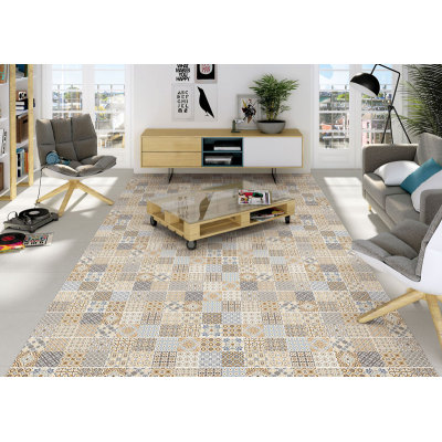 Encaustic  Handmade Ceramic Tile