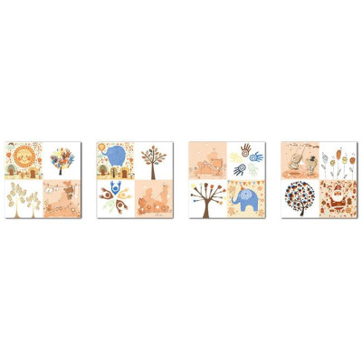 Autumnal carton patterned childhood style decorative tiles