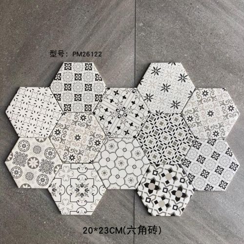 Hexagonal china glazed ceramic floor tile
