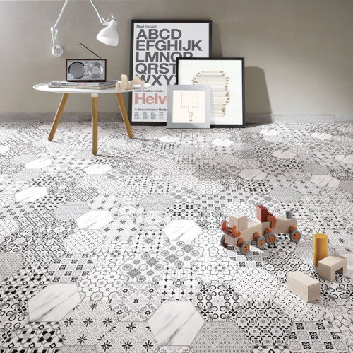 Hexagonal china glazed ceramic floor tile