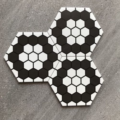Hexagonal glazed marble pattern porcelain floor tile