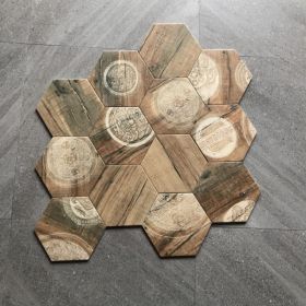 Customized Thickness 7mm-8mm Hand Painted Hexagon Tile
