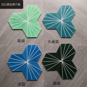 Hexagonal outdoor floor and wall porcelain tile for balcony