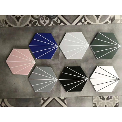 Hexagonal outdoor floor and wall porcelain tile for balcony