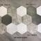 Hexagon cement look ceramic floor & wall grey color tile