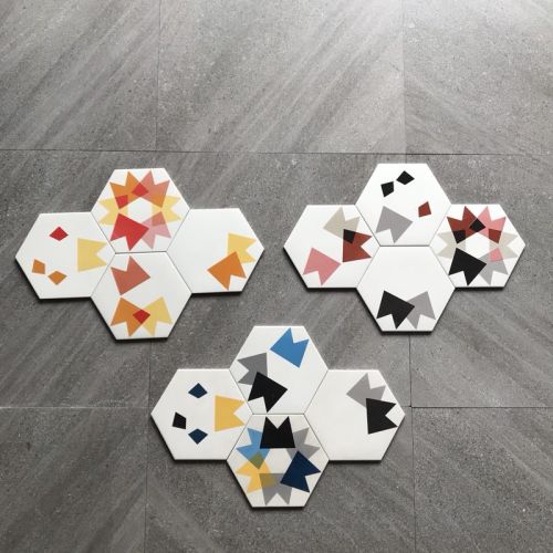 Glazed hexagon floor and wall tile for bathroom decoration