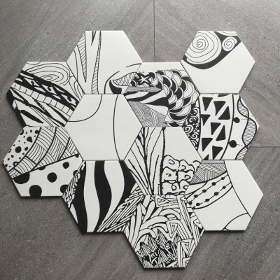 200x230 mm Hexagonal Ceramic Wall and Floor Tile