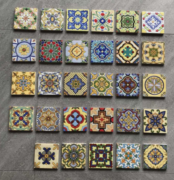 Hand Painted matt art small tiles ceramic wall tile