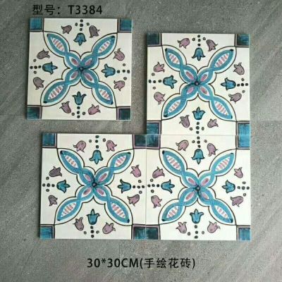 Hand painted style  8x8 ceramic floor tiles