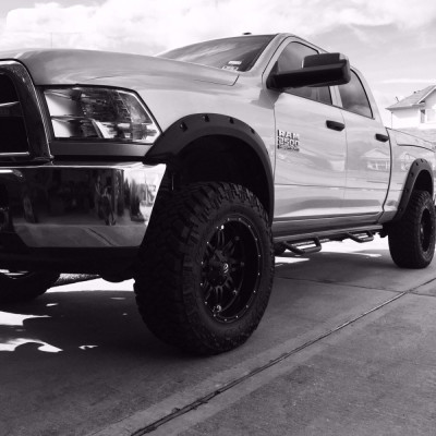 Dodge Ram 2010-2014 2500/3500 Fender Flares Smooth Surface Black Pocket Style