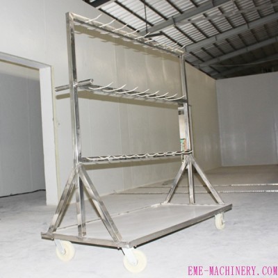 Cattle Slaughter Red Viscera Transportation Trolley For Abattoir Equipment