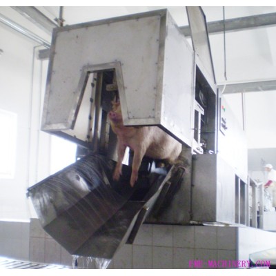 Three Points Electric Stunning Conveyor Abattoir Machinery