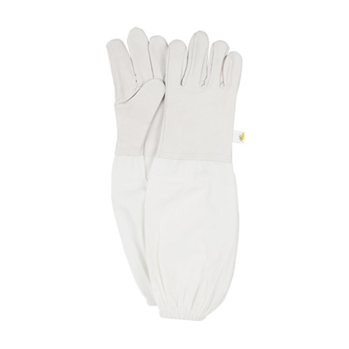 White Beekeeping gloves Sheepskin Gloves with Long Soft Cotton Cloth Sleeve for beekeeping