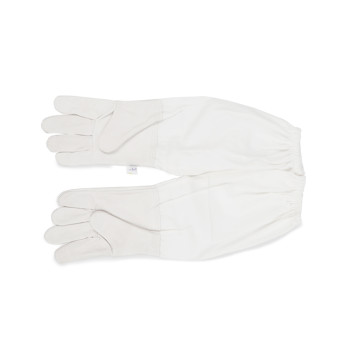 White Beekeeping gloves Sheepskin Gloves with Long Soft Cotton Cloth Sleeve for beekeeping