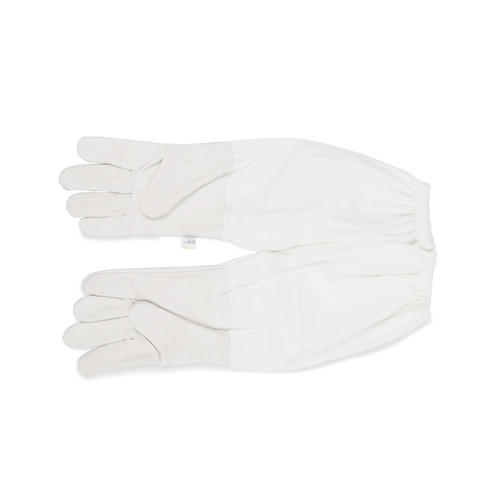 White Beekeeping gloves Sheepskin Gloves with Long Soft Cotton Cloth Sleeve for beekeeping