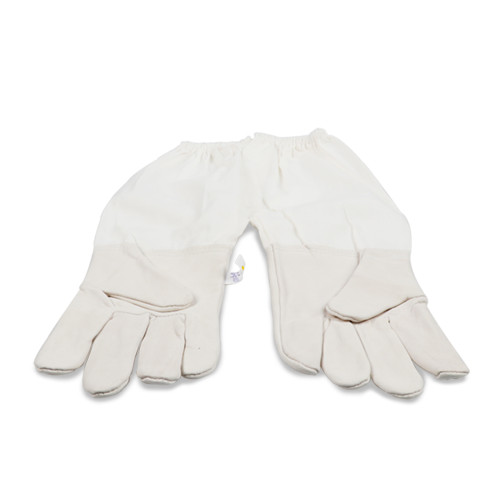 White Beekeeping gloves Sheepskin Gloves with Long Soft Cotton Cloth Sleeve for beekeeping