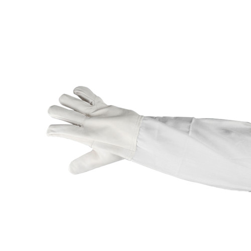 White Beekeeping gloves Sheepskin Gloves with Long Soft Cotton Cloth Sleeve for beekeeping