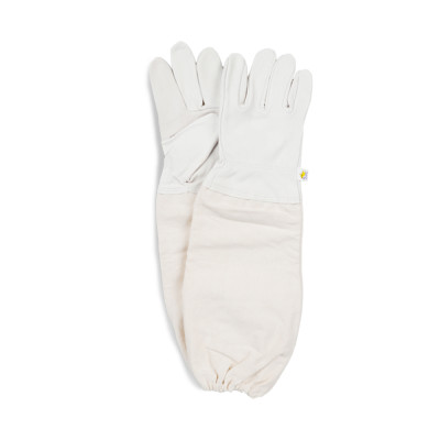 White Beekeeping Gloves with Elastic Cuff for Beekeeper