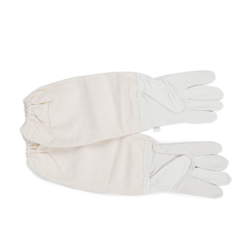 White Beekeeping Gloves with Elastic Cuff for Beekeeper