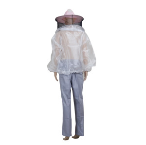 Beekeeping protective jacket with Ventilated Mesh Fabric Fencing Veil Hood for Apiculture