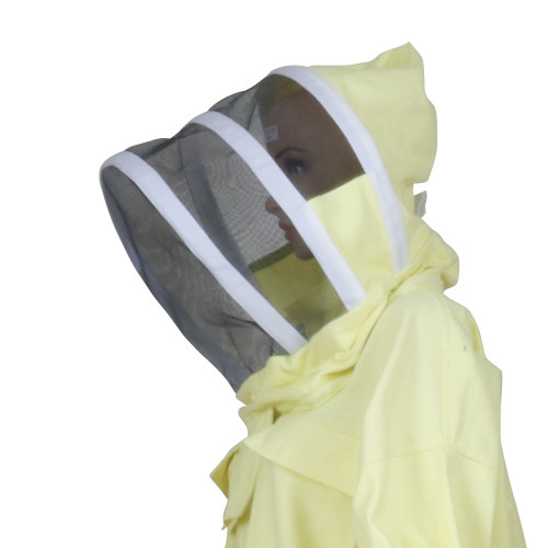 Beekeeping protective jacket with Ventilated Mesh Fabric Fencing Veil Hood for beekeeping