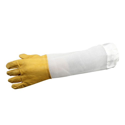 White Long Mesh Sleeve Beekeeping gloves for Beekeeper