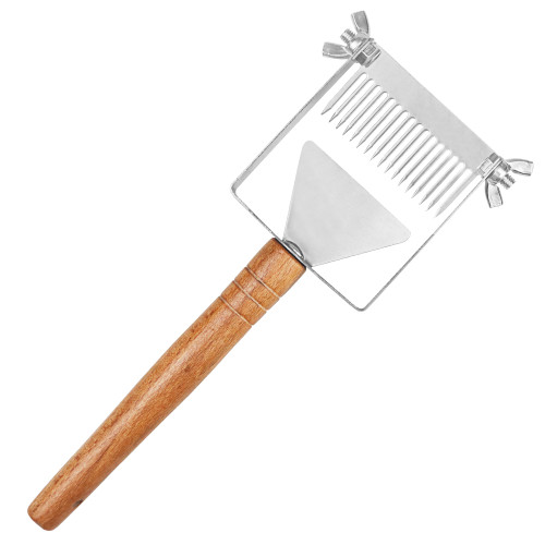 Durable Adjustable Needles Wood Handle Uncapping Fork For Scapping The Wax Layer