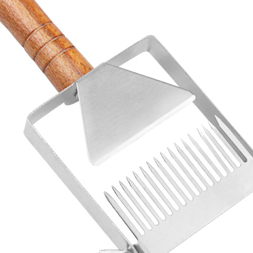 Durable Adjustable Needles Wood Handle Uncapping Fork For Scapping The Wax Layer