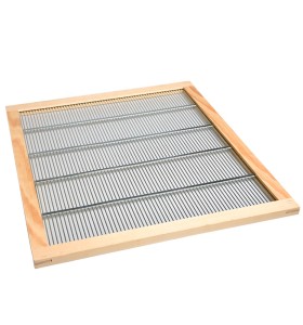 Iron queen excluder with wooden frame edges for beekeeping