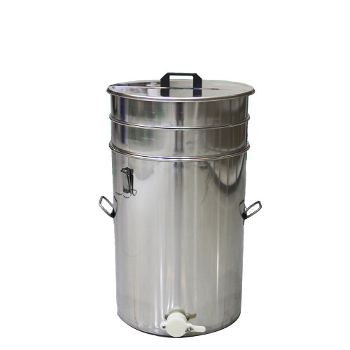 High quality stainless steel honey tank honey barrel with double strainers and honey gate 30L/ 45kg