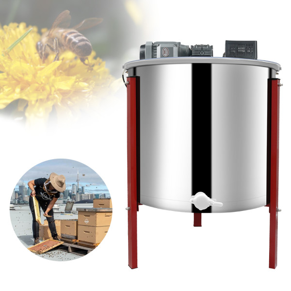 6 Frames Stainless Steel Electric Honey Extractor Honey Separator for Apiary