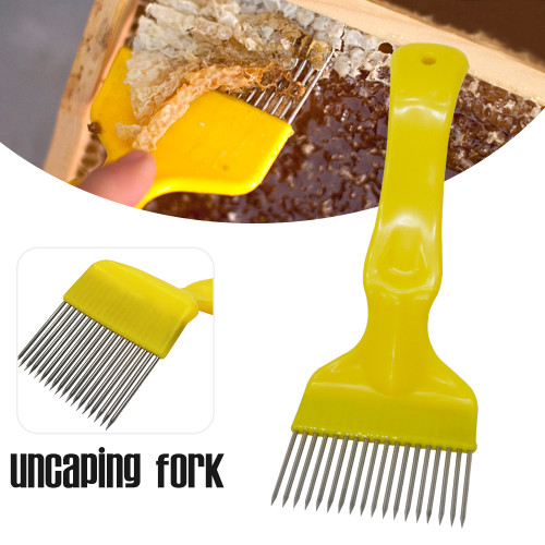 Plastic 18 needles Honey Harvesting Fork Yellow Uncapping Fork