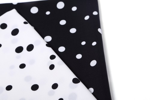 Classic Tencel linen blend black and white polka dot skirt fabric