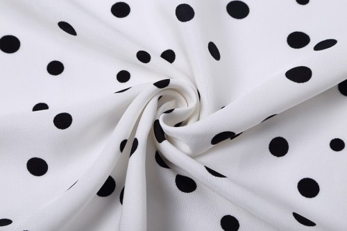 Classic Tencel linen blend black and white polka dot skirt fabric