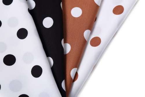 Hot-selling Tencel linen blended polka dot literary skirt fabric