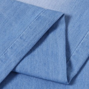 Custom design woven jeans for wholesale soft fabric denim 100% cotton light blue