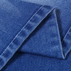 Hot selling denim blended cotton fabric price print blended poly viscose fabric