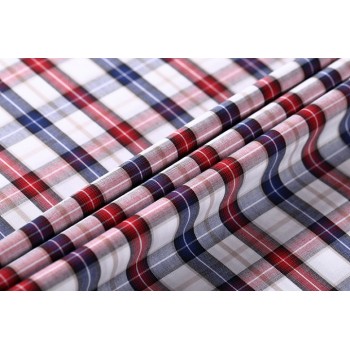 2019 Hot sale 100% Cotton Textile Fabrics  Plaid 50s*50s Fabric for shirting.