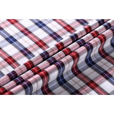 2019 Hot sale 100% Cotton Textile Fabrics  Plaid 50s*50s Fabric for shirting.
