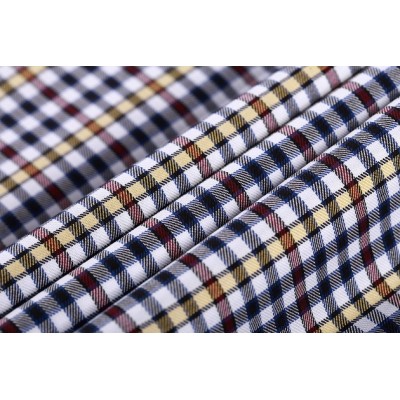 New model custom stock plaid shirt woven fabrics top selling fashion 100% cotton fabric